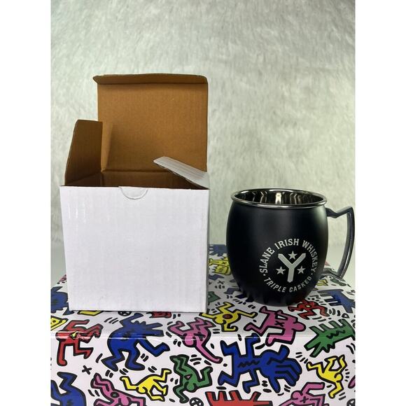 SLANE Irish Whiskey Black/White PROMOTIONAL MOSCOW MULE Cup‎ Mule Logo Metal - Picture 7 of 8